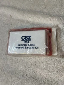 CSX RAILROAD 1999 Summer Spike Survival FIRST AID KIT w/CONTENTS Sealed Bag - Picture 1 of 5