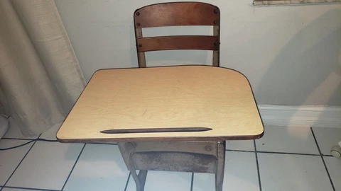 American Seating Envoy Students Childs School Desk Mid Century Industrial Cover