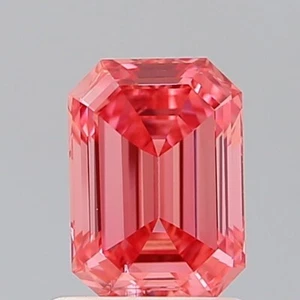 1.01 Ct Fancy Vivid Pink Color SI1 EMERALD Cut IGI Certified CVD Diamond - Picture 1 of 12