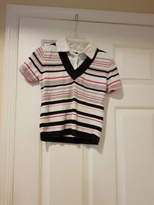 Maggie&zoe Girls Sweater Sz L Multicolor  Stripped 100%Cotton - Picture 1 of 4