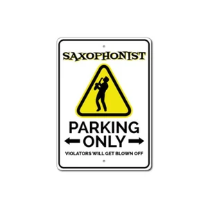 Letrero de estacionamiento saxofonista, letrero de decoración de metal de aluminio saxofón - Imagen 1 de 4