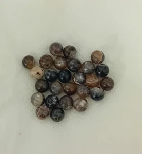 26 Natural Stone (Jasper/Agate?) Round Ball Beads Jewellery Making Crafts Brown - Picture 1 of 2