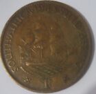 SOUTH AFRICA 1943 One Penny 1D Sail Ship: 'Dromedaris' Cent Coin