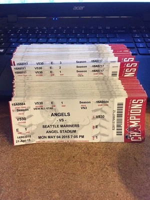 2015 LOS ANGELES ANGELS SEASON TICKET STUB PICK YOUR GAME TROUT PUJOLS CORREA 2