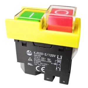 Interruttore a pulsante KEDU KJD20-2/120V 4 pin 120V 3/4HP alimentazione elettromagnetica on off - Foto 1 di 6