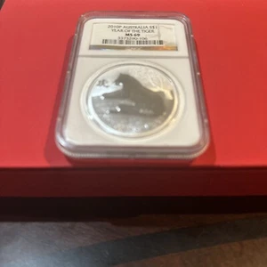 2010P Gilt Australia S$1 Coin Year of the Tiger NGS MS 69 - Picture 1 of 4