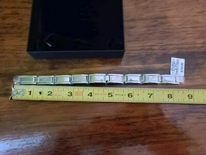 NWT R. H. Macy & Co. Fine Men's All Metal Diamond Accent Stainless ID Bracelet  - Picture 1 of 10