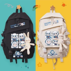Anime Hololive VTuber Gawr Gura Backpack Student Bag Girls Canvas Knapsack Gift - Picture 1 of 27