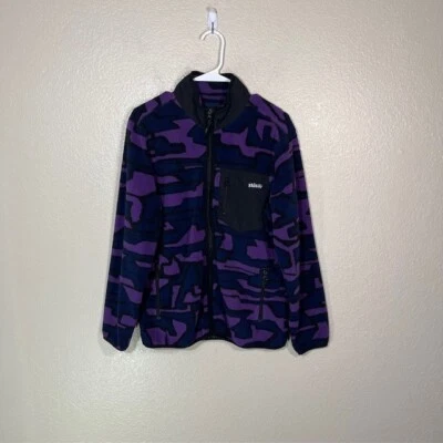 Vintage Stussy Fleece Jacket Mens Small Purple Camo Full Zip - Image 1 of 4