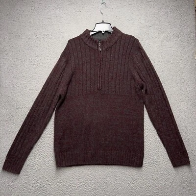 Michael Brandon Sweater Mens 2XL Red 1/4 Zip Long Sleeve Acylic Casual Knit - Image 1 of 4