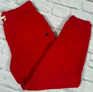 Polo Ralph Lauren Boys Red Cuffed Sweatpants Embroidered Pony 14-16 LARGE - Picture 1 of 9