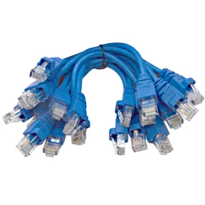 Confezione da 10 cavi patch CAT5e UTP da 6 pollici - cavi Ethernet RJ45 8 fili blu - Foto 1 di 3