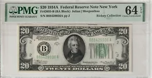RSM 1934A $20 Federal Reserve Note (B/New York, SN. B88429036) PMG 64 EPQ - Picture 1 of 2