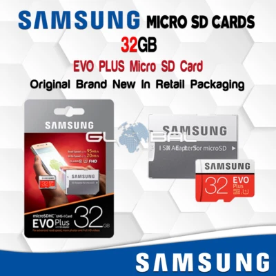 SAMSUNG EVO PLUS Micro SD Card 32GB Adapter Memory Class 10 Fast HD Phone Camera - Image 1 of 2