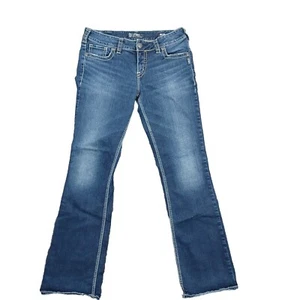 Silver Suki Mid Slim Boot Jeans W33 L33 Stretch Distressed  - Picture 1 of 15