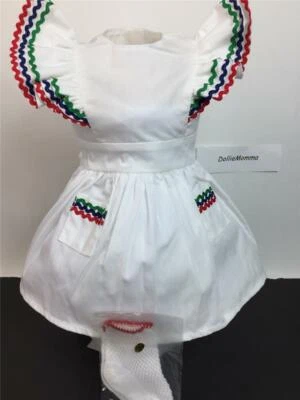 AMERICAN GIRL MOLLY Birthday Party Pinafore Dress & Socks~Pleasant Company tag - Image 1 of 4