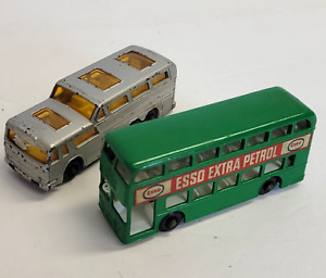 Vtg Matchbox Series No 74 Green Daimler Bus Esso & Greyhound Bus Lot Lesney
