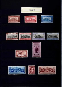 Egypt 1930-5 MLH lot with #C3 1931 Zeppelin Flight Overprint FREE SHIPPING - Picture 1 of 3