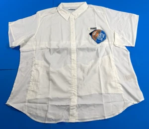 NWT 3X PLUS COLUMBIA WOMENS PFG TAMIAMI ll SHORT SLEEVE SHIRT WHITE 3XL - Picture 1 of 2