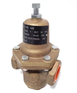 1" Cash Valve Type: E55 Pressure Regulator. Set 30 PSI Range: 15-50 PSI - Picture 1 of 4