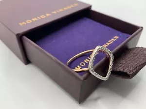 monica vinader Riva Diamant Reifenring 18k Gold Vermeil & Diamant UVP £178 - Bild 1 von 8
