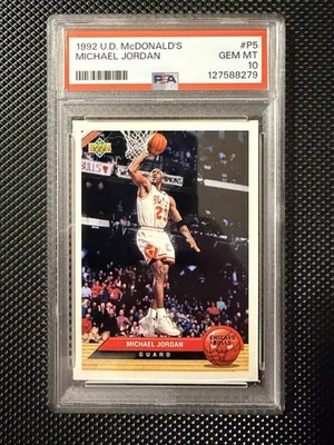1992 UPPER DECK MCDONALD'S #P5 MICHAEL JORDAN PSA 10 - Image 1 of 2