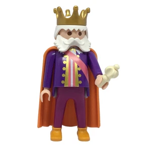 Playmobil Medieval King w/ royal scepter & orange layer - C33 - Picture 1 of 4