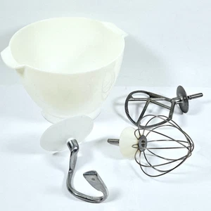 Kenwood Chef Mixing Bowl K Beater Balloon Whisk Dough Hook Attachments Preloved - Picture 1 of 22