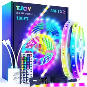 100 ft LED Strip Lights with 44 Key Remote, Multi-Color RGB LED Lights, 24 Vo... - Picture 1 of 7