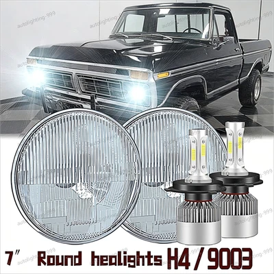 Faros LED de 7" para camioneta Ford F100 F250 F350 1953-1977 haz sellado Foto 1 de 4