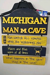 Michigan Wolverine NCAA Decorative  Wood Signs Man Cave - Picture 1 of 2