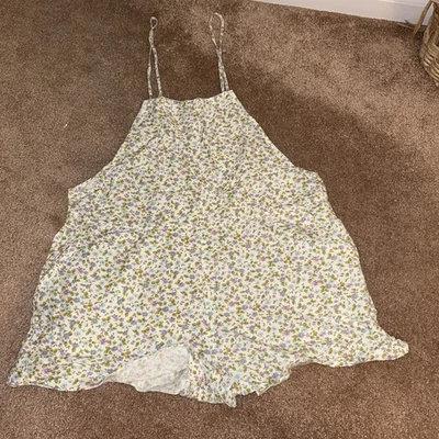 Mono boho Aeropostale para mujer mameluco beige verde azul púrpura floral talla grande Foto 1 de 4