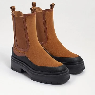 Sam Edelman Lulia Lug Sole Chunky Suede Boots Camel Brown Whiskey Gorpcore 10 - Imagem 1 de 4