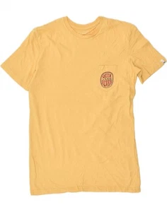 QUIKSILVER Mens Regular Fit Graphic T-Shirt Top XS Yellow Cotton AC13 - Picture 1 of 3