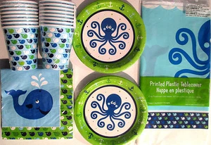 OCEAN PREPPY BOY BLUE - Birthday Party Supplies Set Pack Kit 16   - Picture 1 of 1