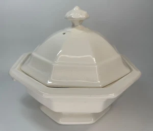 Vintage achteckige Suppe Tureen oder überzogenes Serviergeschirr in cremefarben USA Camark 128 - Bild 1 von 14