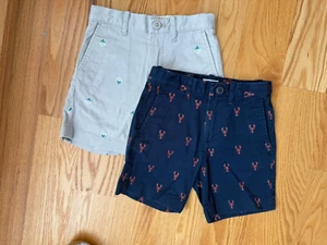 Crewcuts Boys lot of 2 Nautical Shorts Navy Lobster and khaki anchor - Picture 1 of 6