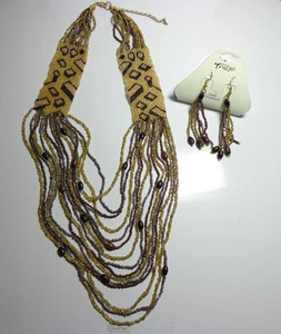 NEW TRUE BEADED NECKLACE & EARRING SET COSTUME JEWELRY MULTI-COLORED FASHION - Picture 1 of 1