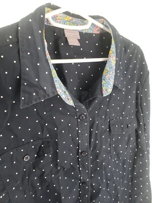 Laura Scott Azul Marino con Lunares Blancos Botones Doble Bolsillo Talla XL Foto 1 de 4