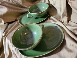 Ikea 18004 vintage snakeplates with cups soup sandwich avocado green - Picture 1 of 11