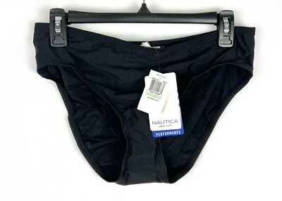 Parte inferior de bikini negra cintura alta para mujer Nautica talla 8 Foto 1 de 3