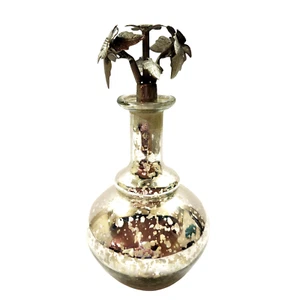 Mercury Glass Vase with Metal Floral Stopper - Picture 1 of 7