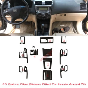 Interior Center Console Carbon Fiber Molding Sticker Decals For Honda Accord 7th - Picture 1 of 10