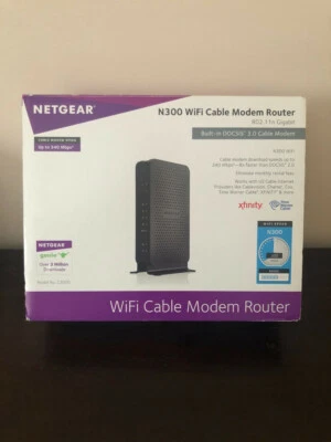 NETGEAR C3000  N300 WiFi DOCSIS 3.0 Cable Modem Router - Image 1 of 2