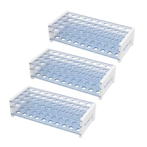 3 PCS Scientific Lab Plastic Test Tube Rack Holder for 18mm Tubes Holes 40 Te... - Picture 1 of 7