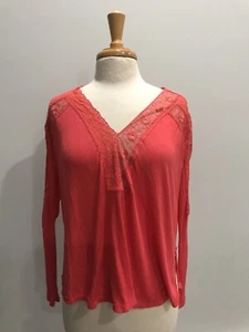 NWT Free People Oversized Lace Trim Tee Shirt Size XS Z511-24 - Picture 1 of 3