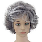 Grey Woman Natural Party Wig Short Full Curly Hair Fashion Synthetic Wig