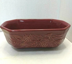 Longaberger Nature's Garland Paprika Embossed Bowl Baking Dish 6.75" Long - Picture 1 of 5