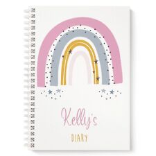 Personalised Diary Pink Rainbow Any Month / Year / Layout Start, 2023 2024 2025