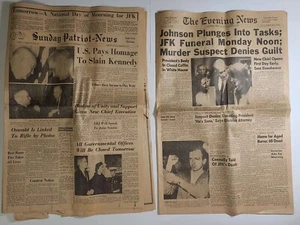 Lote de 5 Harrisburg, PA Kennedy JFK Assassination Patriot Evening News 1963 - Imagen 1 de 3